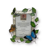 Philippines Capiz Shell Blue Butterfly (Paruparo) Picture Frame