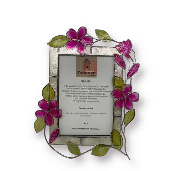 Philippines Capiz Shell Bougainvillea Picture Frame